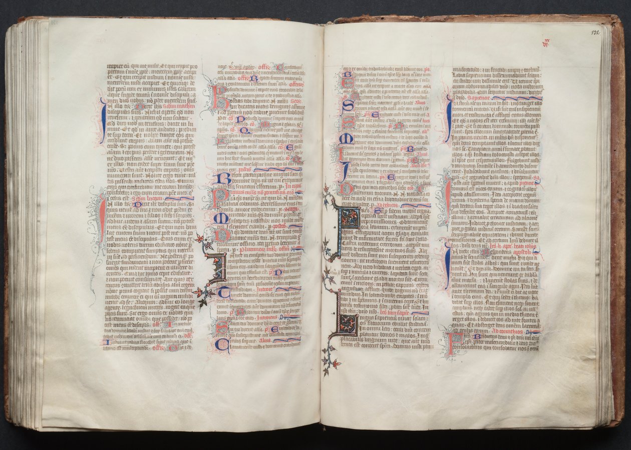 哥达弥撒曲》（The Gotha Missal）。Fol.132r, Text, c. 1375. 作者 Boqueteaux大师