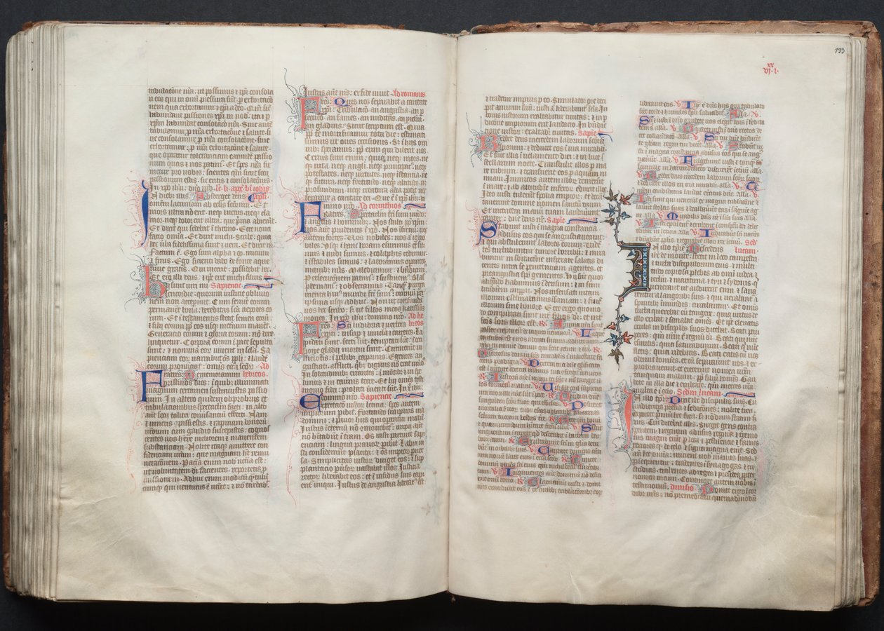 哥达弥撒曲》（The Gotha Missal）。Fol.133r, Text, c. 1375. 作者 Boqueteaux大师