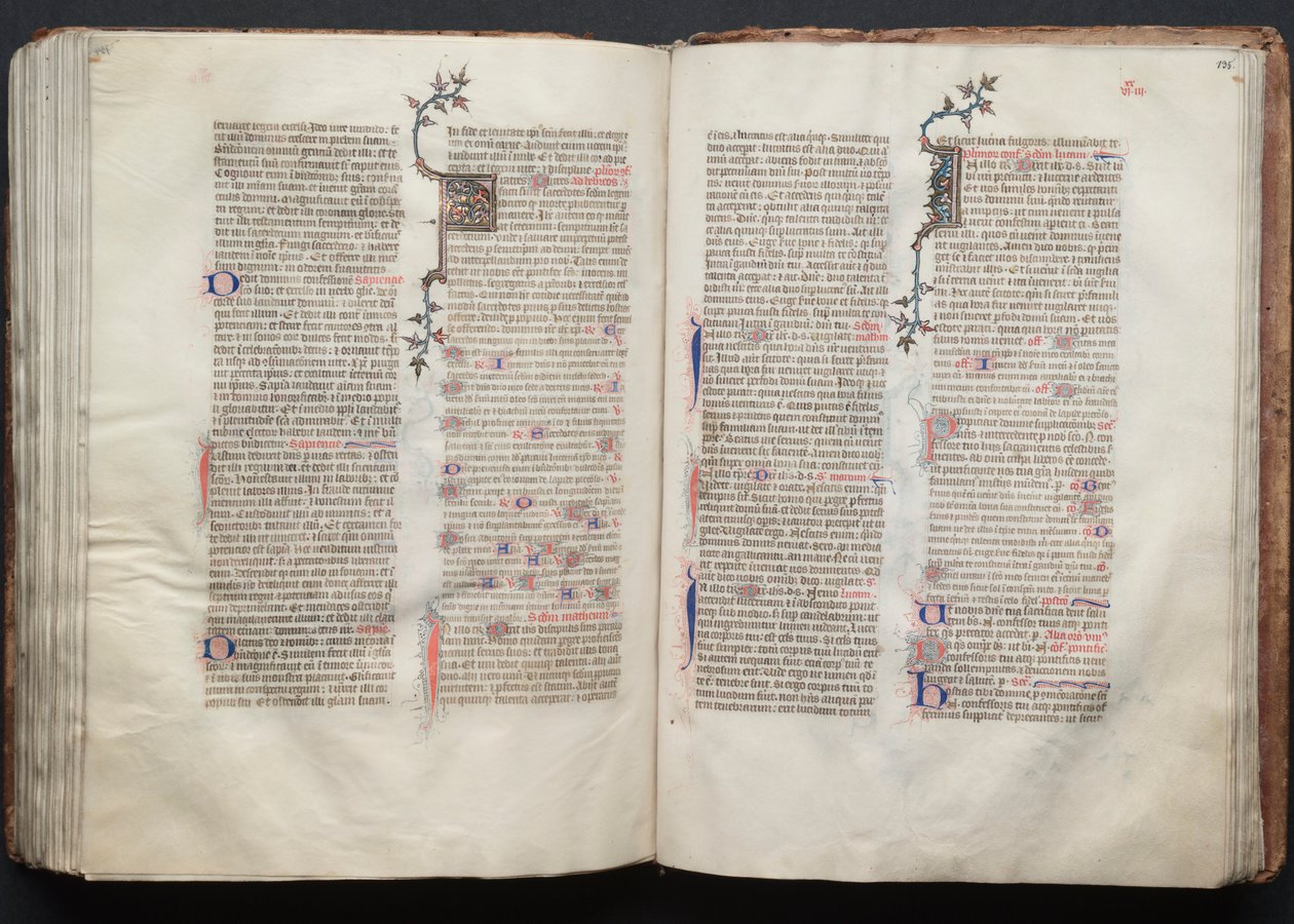 哥达弥撒曲》（The Gotha Missal）。Fol.134v，文本，约1375年。 作者 Boqueteaux大师
