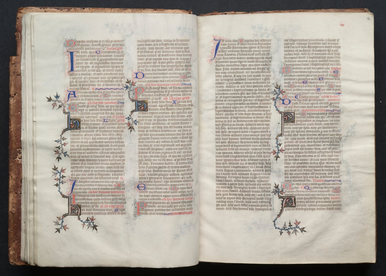 哥达弥撒曲》（The Gotha Missal）。Fol.13v, Text , c. 1375. 作者 Boqueteaux大师