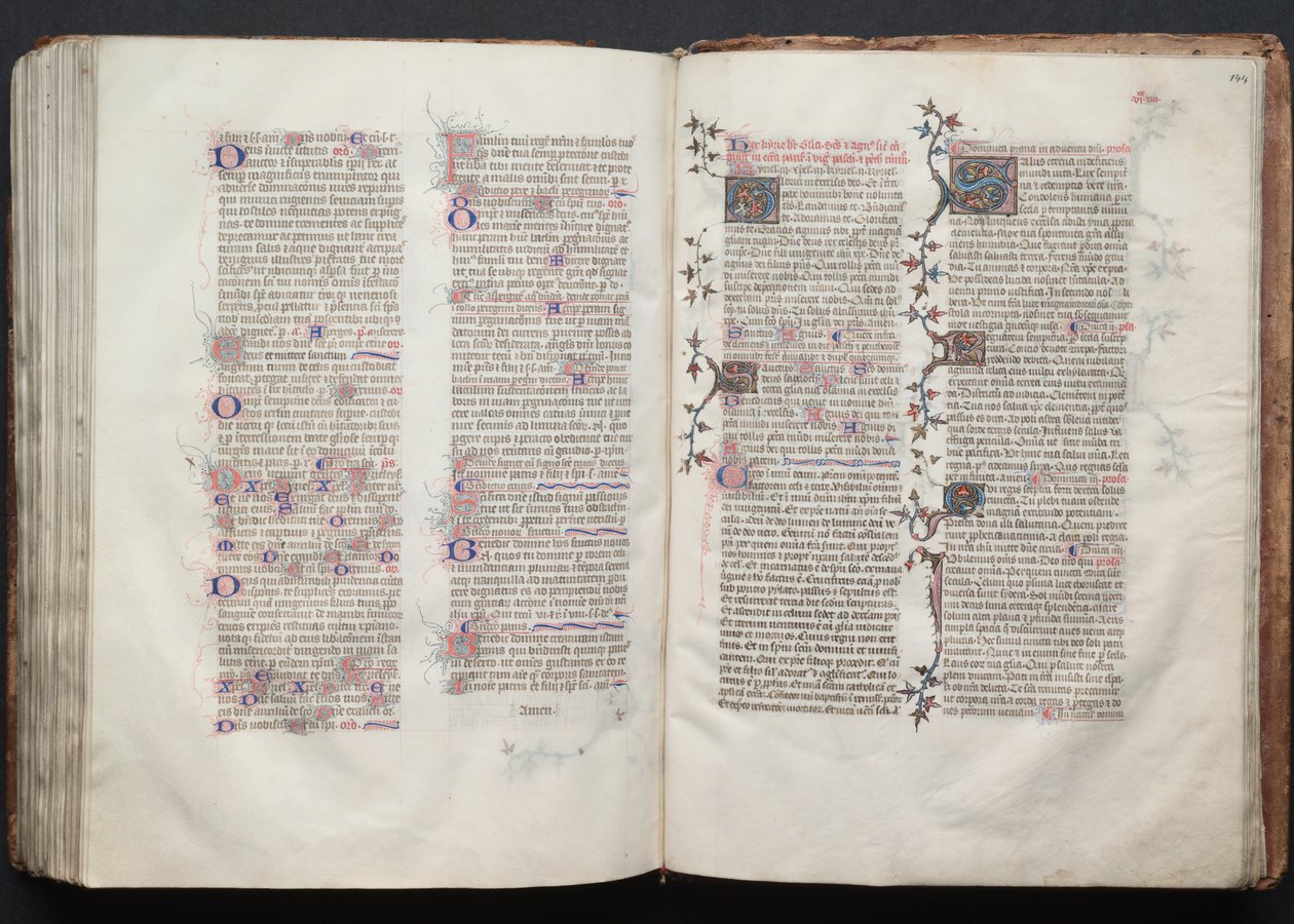 哥达弥撒曲》（The Gotha Missal）。Fol.144r, Text, c. 1375. 作者 Boqueteaux大师