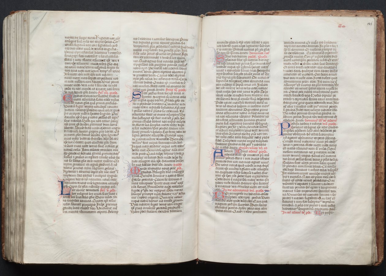 哥达弥撒曲》（The Gotha Missal）。Fol.146r, Text, c. 1375. 作者 Boqueteaux大师