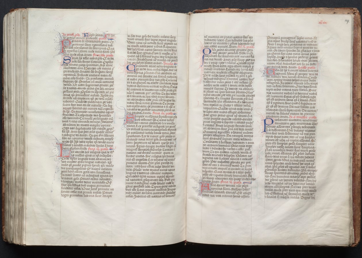 哥达弥撒曲》（The Gotha Missal）。Fol.146v，文本，约1375年。 作者 Boqueteaux大师