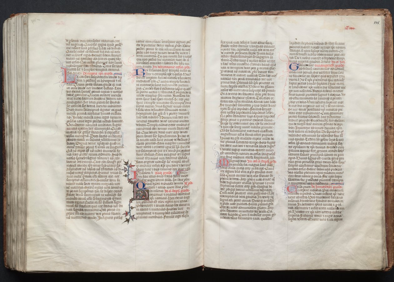 哥达弥撒曲》（The Gotha Missal）。Fol.148r, Text, c. 1375. 作者 Boqueteaux大师