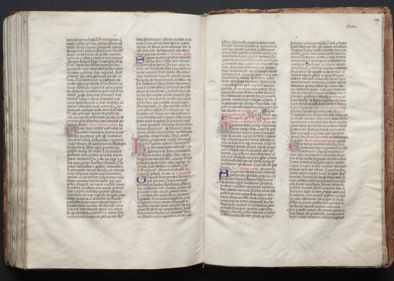 哥达弥撒曲》（The Gotha Missal）。Fol.149r, Text, c. 1375. 作者 Boqueteaux大师