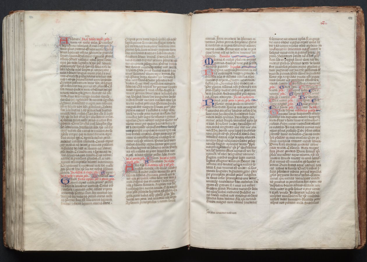 哥达弥撒曲》（The Gotha Missal）。Fol.152r, Text, c. 1375. 作者 Boqueteaux大师
