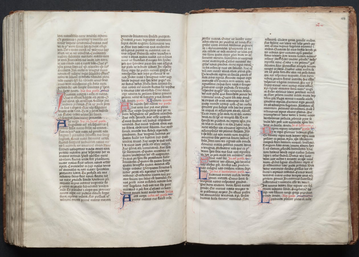 哥达弥撒曲》（The Gotha Missal）。Fol.153v，文本，约1375年。 作者 Boqueteaux大师