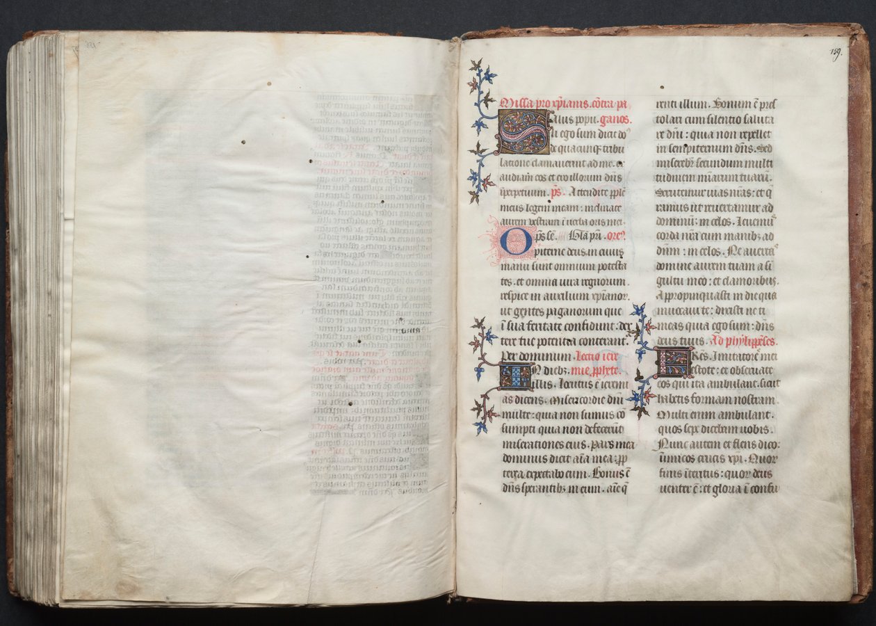 哥达弥撒曲》（The Gotha Missal）。Fol.158v，文本，约1375。 作者 Boqueteaux大师