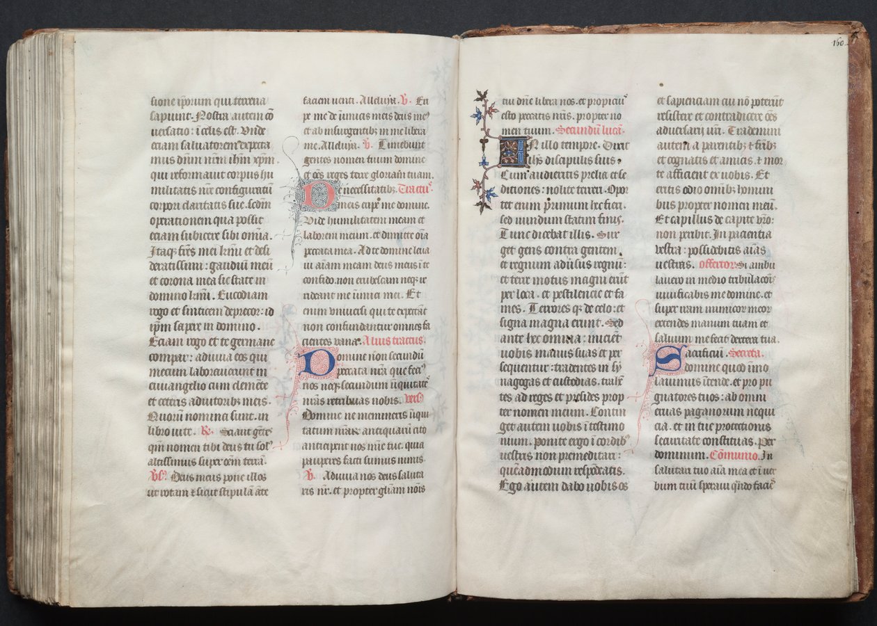 哥达弥撒曲》（The Gotha Missal）。Fol.159v，文本，约1375。 作者 Boqueteaux大师
