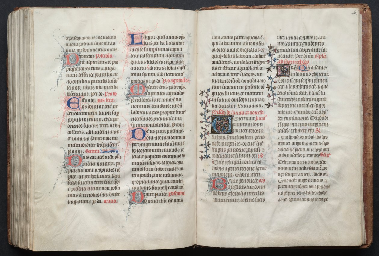 哥达弥撒曲》（The Gotha Missal）。Fol.160v，文本，约1375年。 作者 Boqueteaux大师