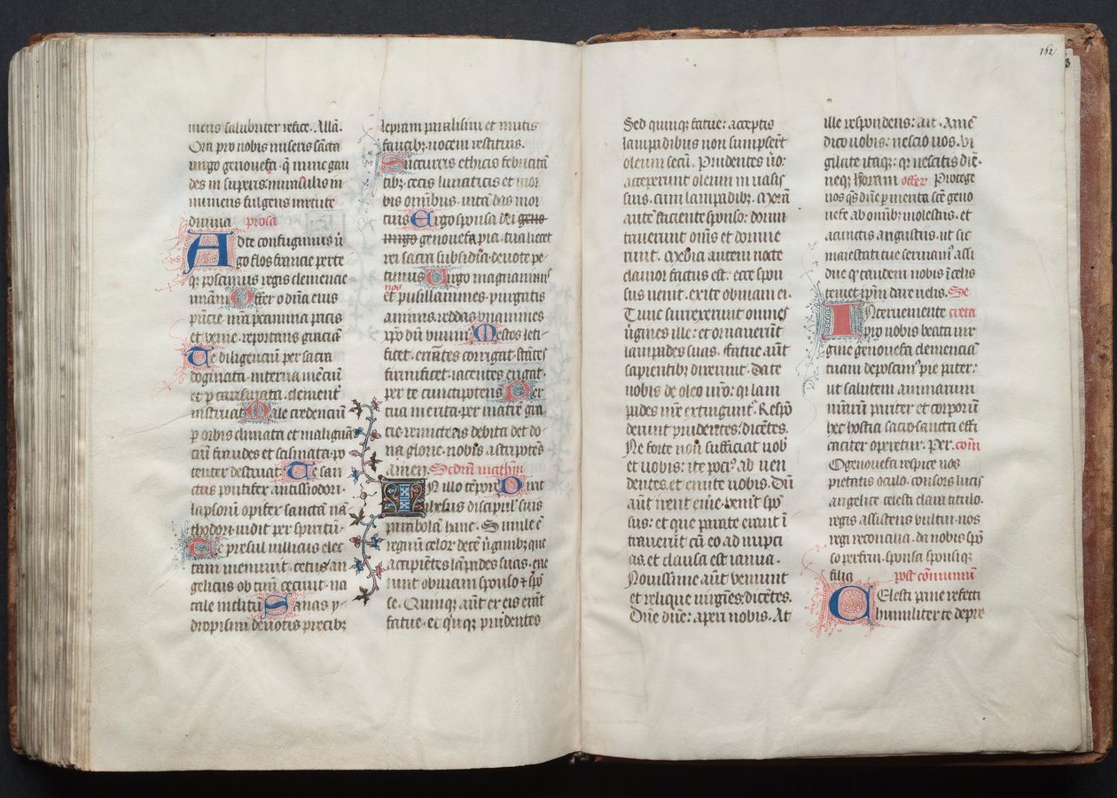 哥达弥撒曲》（The Gotha Missal）。Fol.162r, Text, c. 1375. 作者 Boqueteaux大师