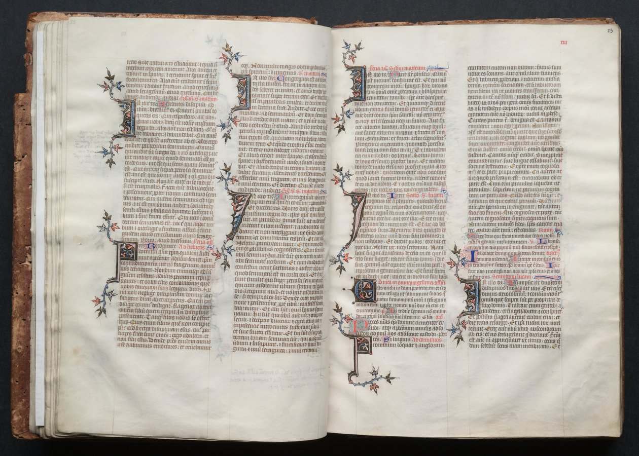 哥达弥撒曲》（The Gotha Missal）。Fol.23r, Text, c. 1375. 作者 Boqueteaux大师