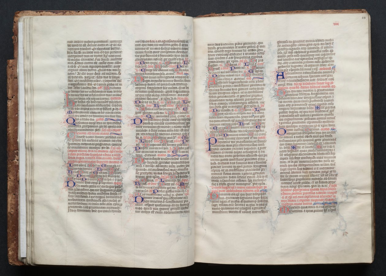 哥达弥撒曲》（The Gotha Missal）。Fol.24r, Text, c. 1375. 作者 Boqueteaux大师