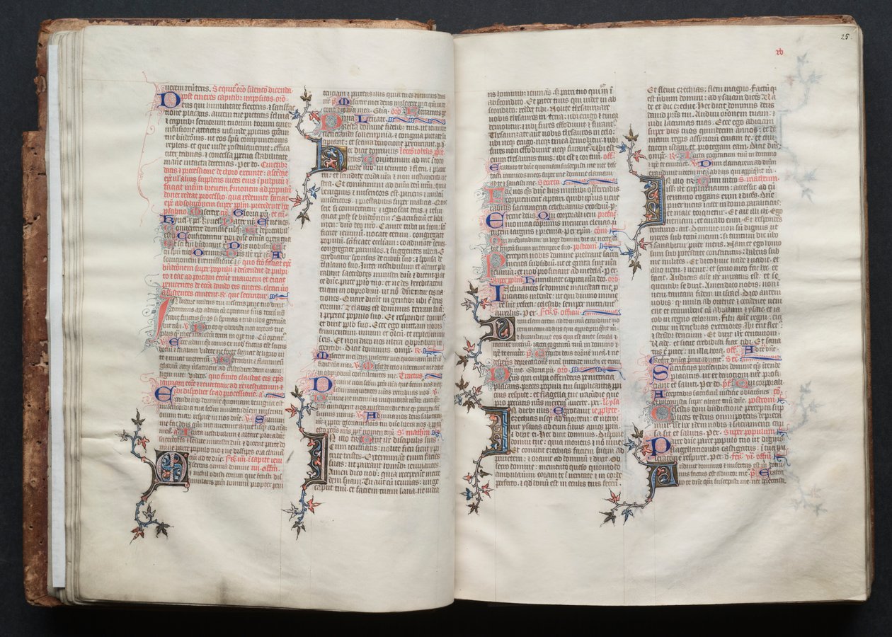 哥达弥撒曲》（The Gotha Missal）。Fol.25r, Text, c. 1375. 作者 Boqueteaux大师
