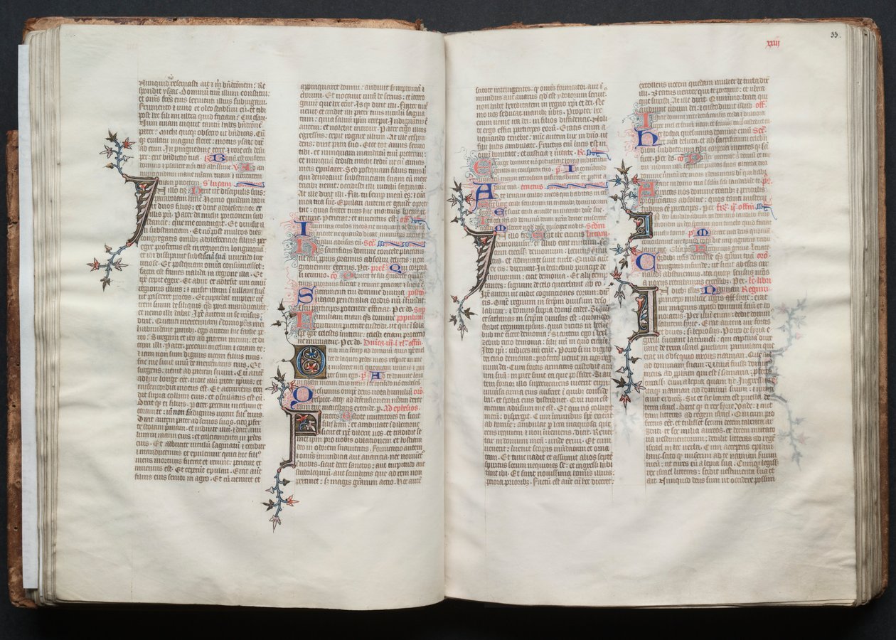 哥达弥撒曲》（The Gotha Missal）。Fol.33r, Text, c. 1375. 作者 Boqueteaux大师
