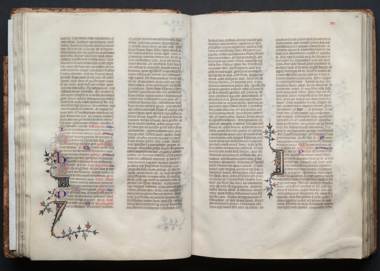 哥达弥撒曲》（The Gotha Missal）。Fol.36r, Text, c. 1375. 作者 Boqueteaux大师