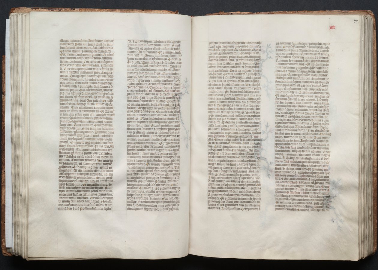哥达弥撒曲》（The Gotha Missal）。Fol.45r, Text, c. 1375. 作者 Boqueteaux大师