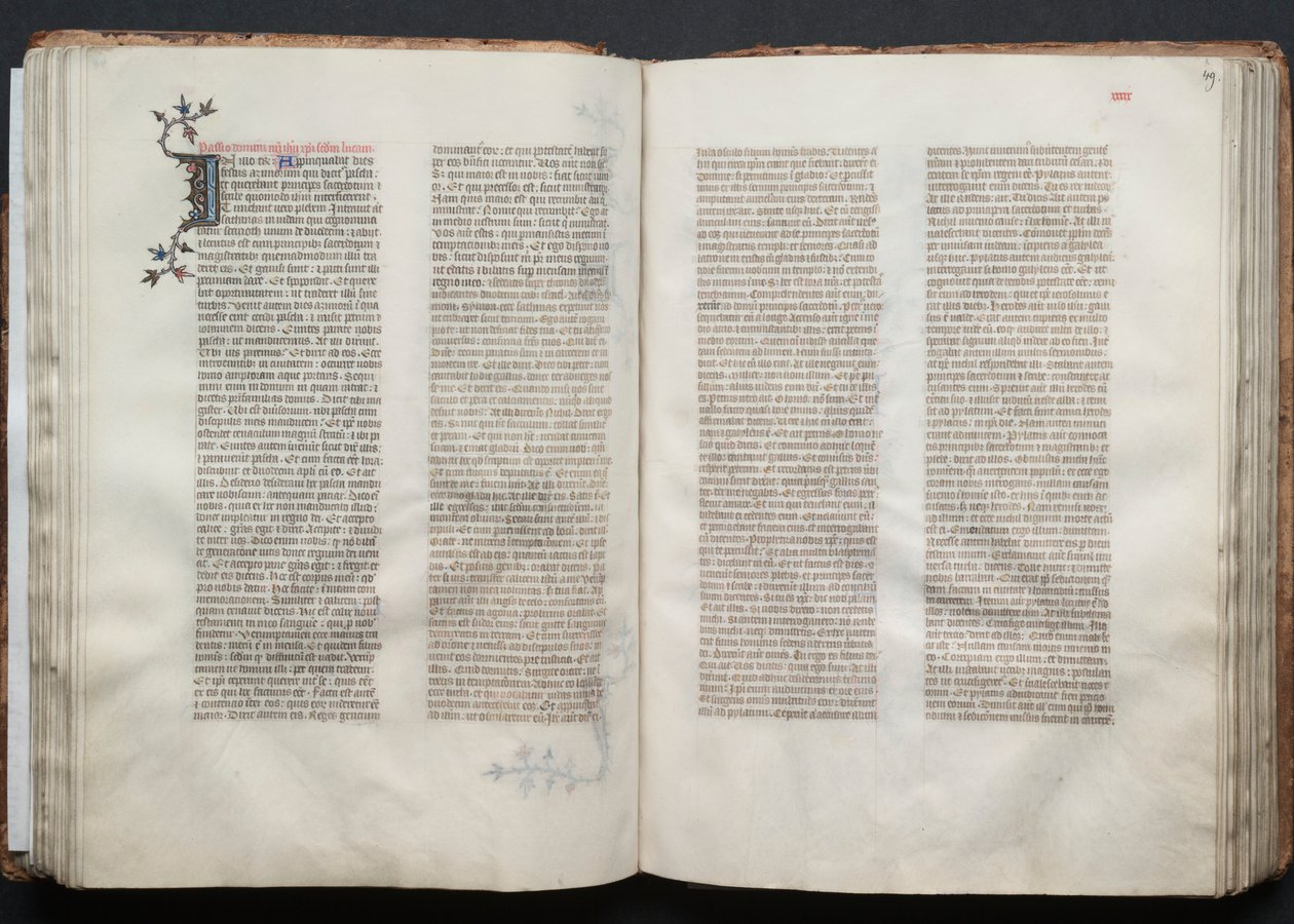 哥达弥撒曲》（The Gotha Missal）。Fol.49r, Text, c. 1375. 作者 Boqueteaux大师