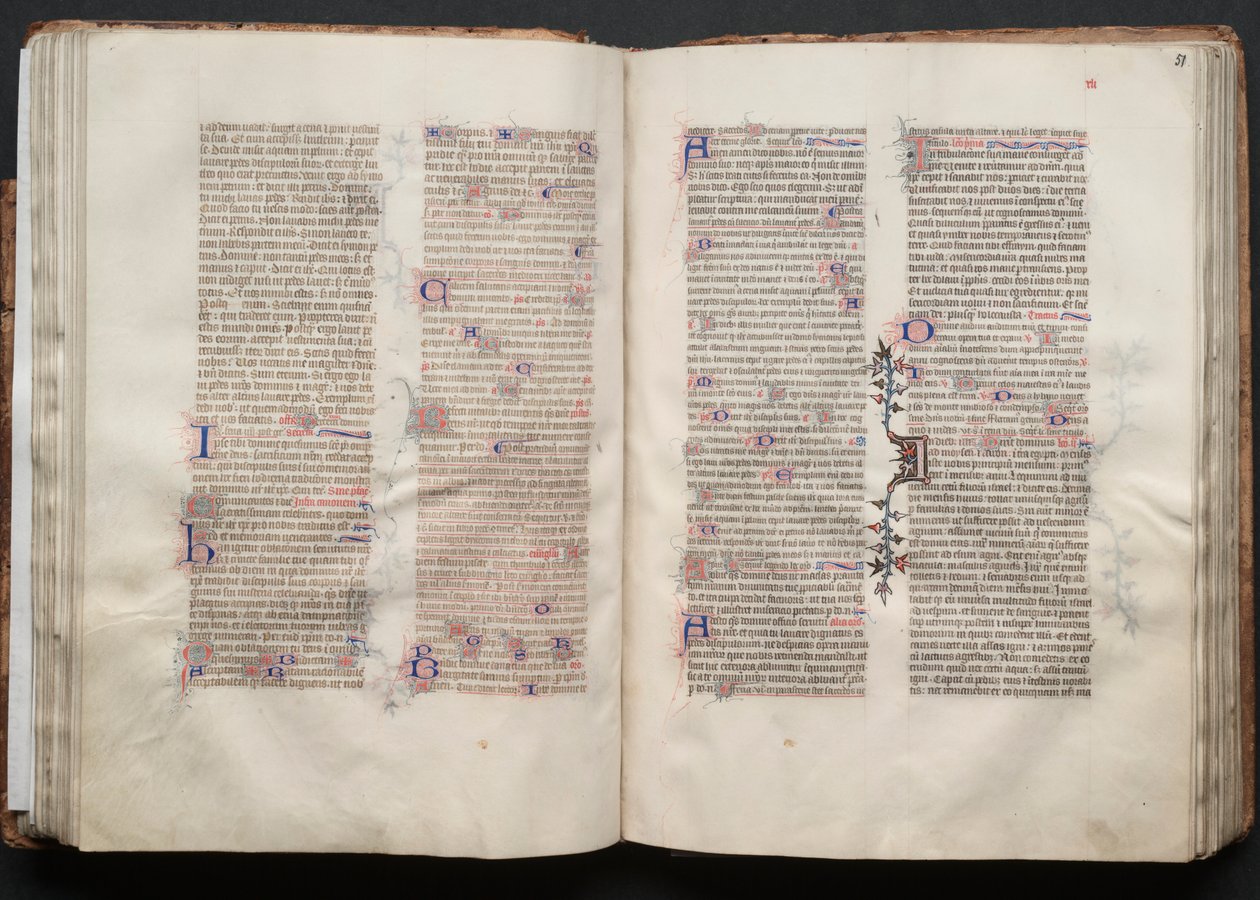 哥达弥撒曲》（The Gotha Missal）。Fol.51r, Text, c. 1375. 作者 Boqueteaux大师