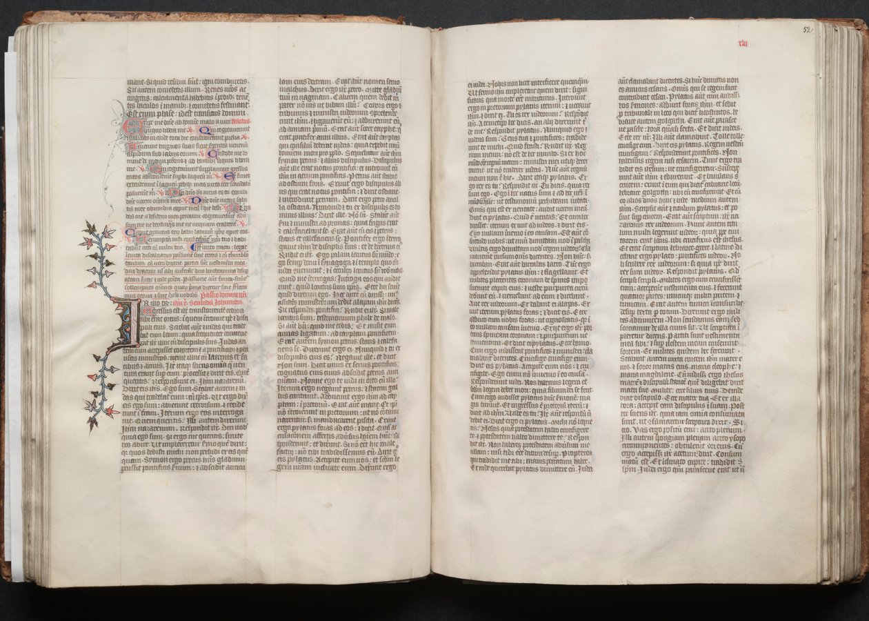 哥达弥撒曲》（The Gotha Missal）。Fol.52r, Text, c. 1375. 作者 Boqueteaux大师
