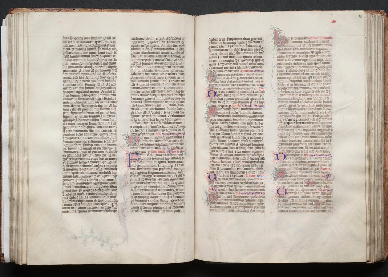 哥达弥撒曲》（The Gotha Missal）。Fol.54v，文本，约1375年。 作者 Boqueteaux大师