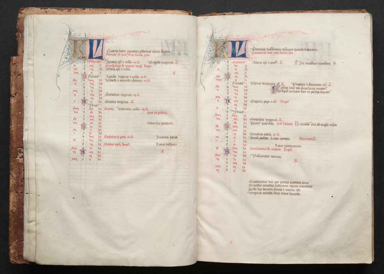 哥达弥撒曲》（The Gotha Missal）。Fol.6r, Text, c. 1375. 作者 Boqueteaux大师