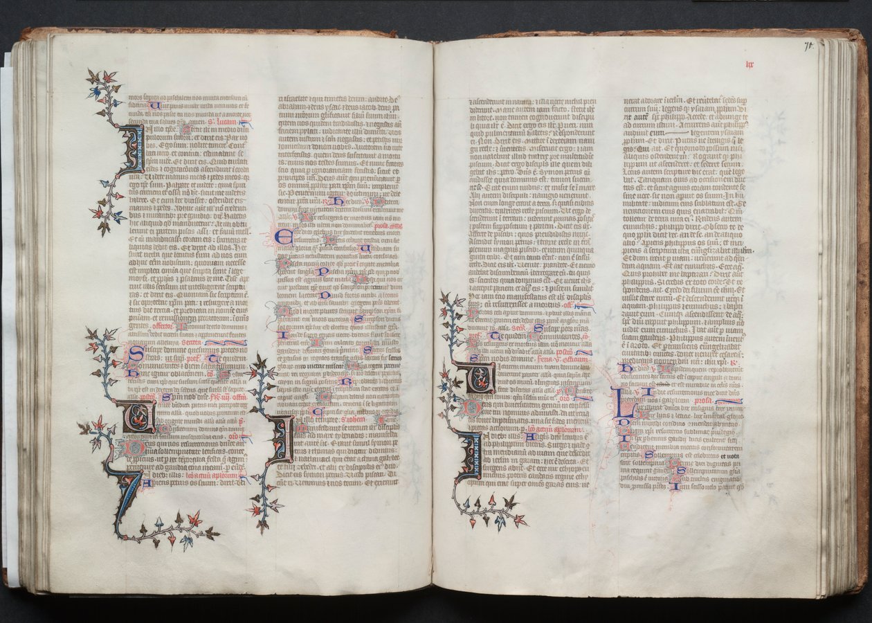 哥达弥撒曲》（The Gotha Missal）。Fol.70v，文本，约1375年。 作者 Boqueteaux大师