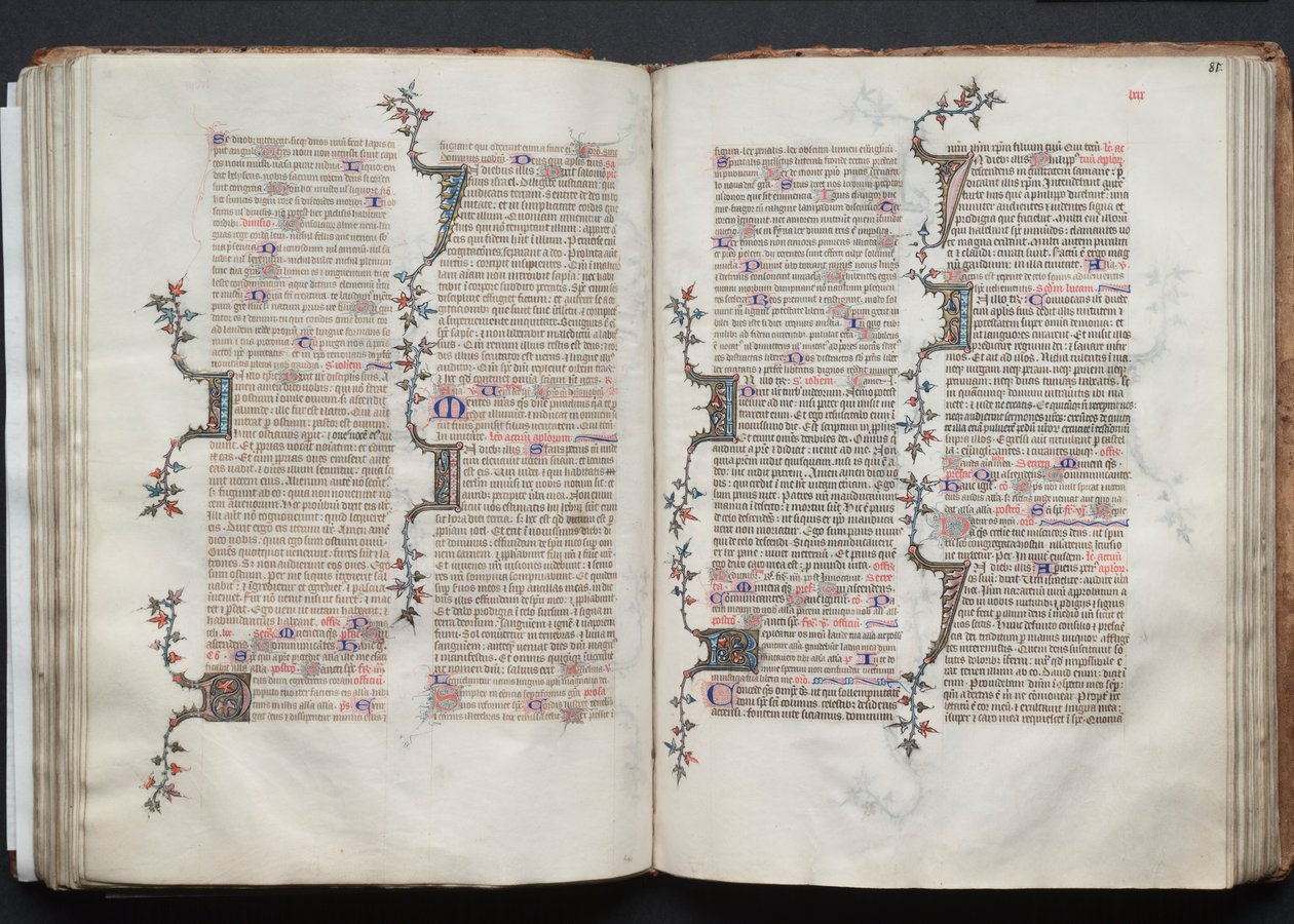 哥达弥撒曲》（The Gotha Missal）。Fol.81r, Text, c. 1375. 作者 Boqueteaux大师