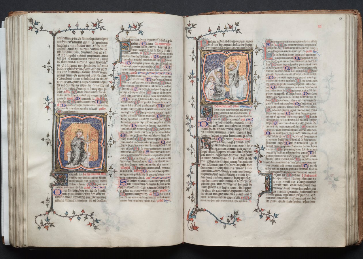 哥达弥撒曲》（The Gotha Missal）。Fol.82v，《三位一体》，约1375年。 作者 Boqueteaux大师
