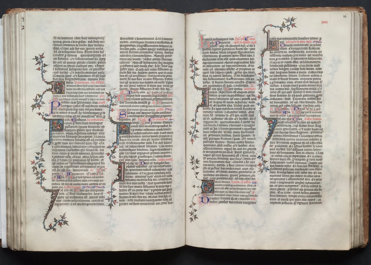 哥达弥撒曲》（The Gotha Missal）。Fol.86r, Text, c. 1375. 作者 Boqueteaux大师