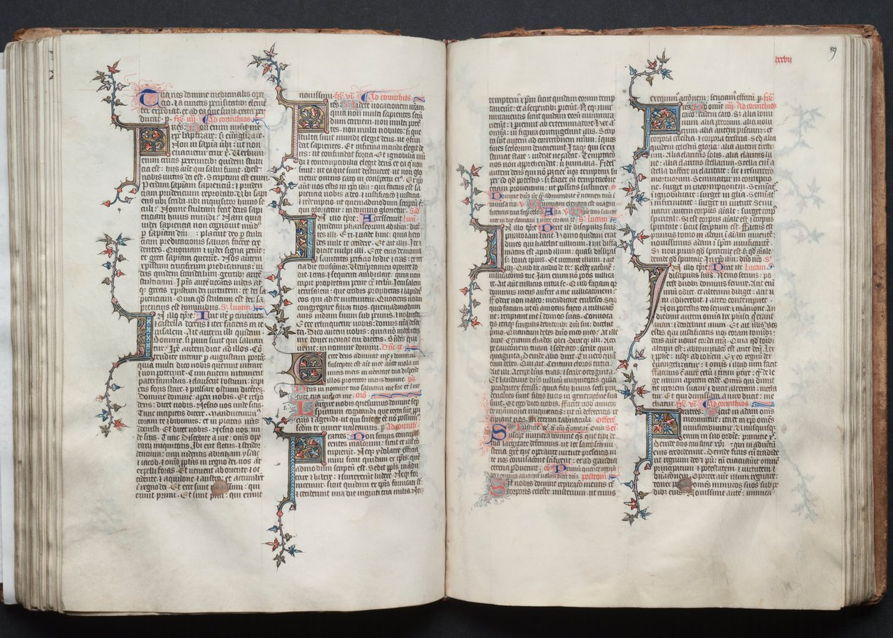 哥达弥撒曲》（The Gotha Missal）。Fol.88v，文本，约1375。 作者 Boqueteaux大师