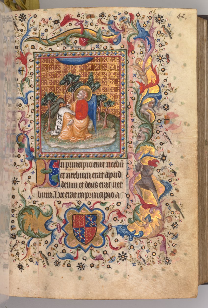 纳瓦拉国王（1361-1425）贵族查尔斯（Charles the Noble）的工作时间：1r，女巫圣约翰（St. John），c。 1405。 作者 布鲁塞尔缩写和助理的硕士