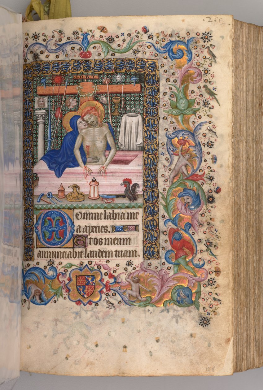 纳瓦拉国王（1361-1425）贵族查尔斯（Charles the Noble）的时间： 128r，悲伤的人，c。 1405。 作者 布鲁塞尔缩写和助理的硕士