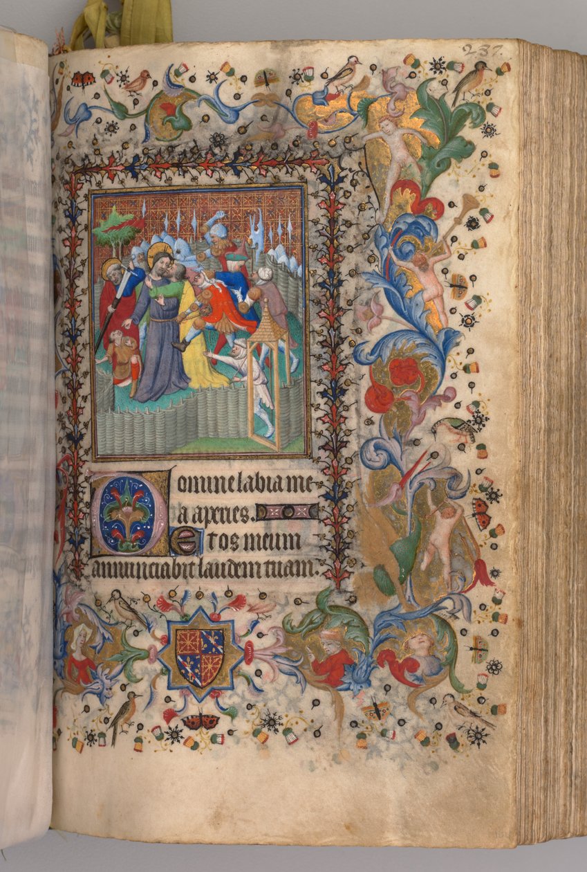 纳瓦拉国王（1361-1425）贵族查尔斯（Charles the Noble）的时间： 144r，基督的背叛，c。 1405。 作者 布鲁塞尔缩写和助理的硕士