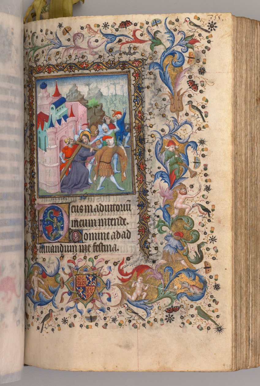 纳瓦拉国王（1361-1425）贵族查尔斯（Charles the Noble）的时间： 170v，基督背着十字架，c。 14 作者 布鲁塞尔缩写和助理的硕士