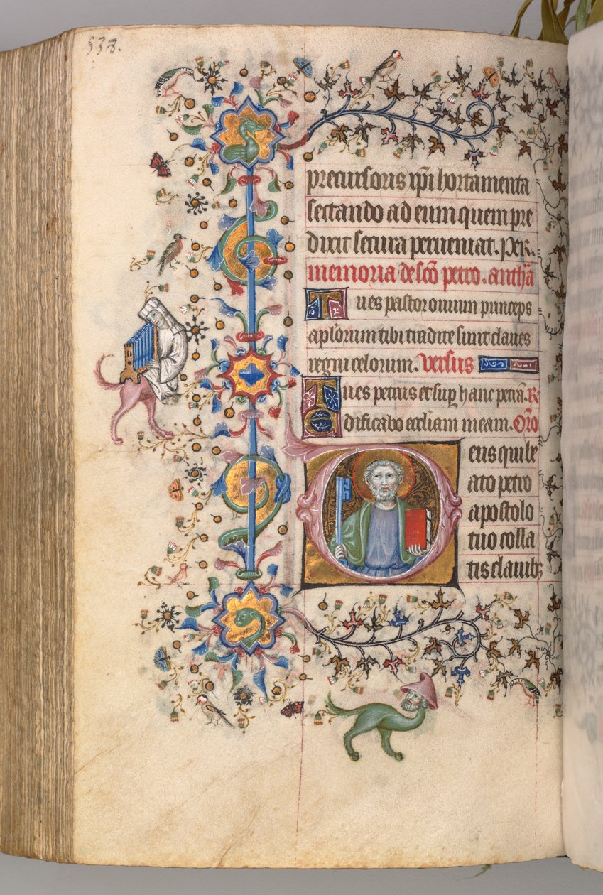 纳瓦拉国王（1361-1425）贵族查尔斯（Charles the Noble）的时间： 263r，圣彼得，c。 1405。 作者 布鲁塞尔缩写和助理的硕士