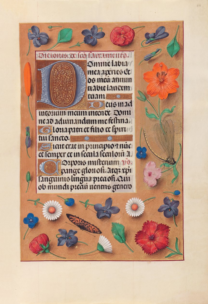 西班牙女王天主教伊莎贝拉女王的营业时间：Fol.44r，c。 1500。 作者 马克西米利安第一本祈祷书的硕士