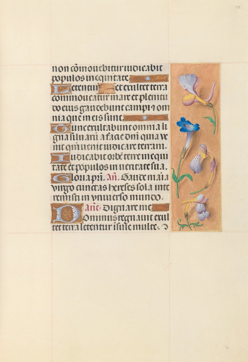 西班牙天主教女王伊莎贝拉的小时：  Fol.108r 作者 马克西米利安第一本祈祷书的硕士