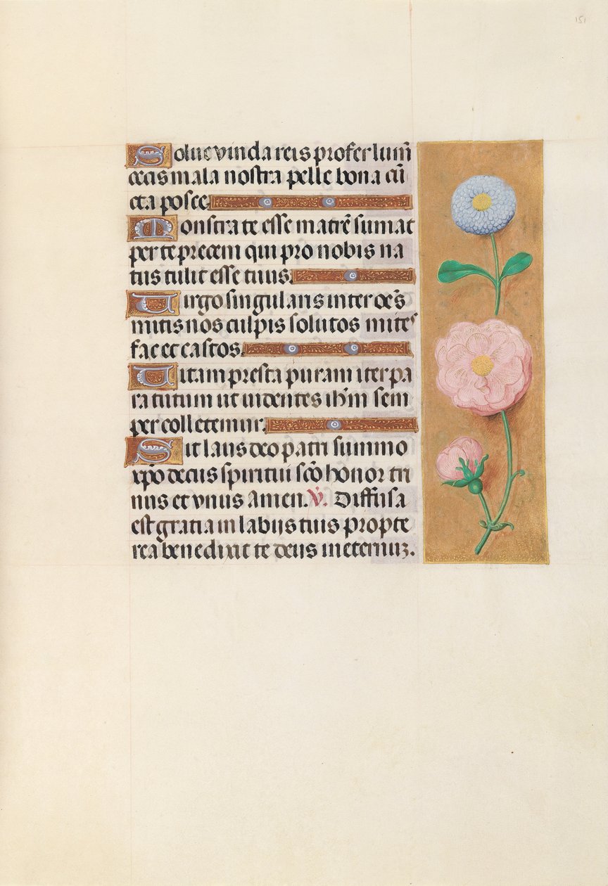 西班牙女王伊莎贝拉-天主教徒的时间：Fol.151r，约1500。 作者 马克西米利安第一本祈祷书的硕士