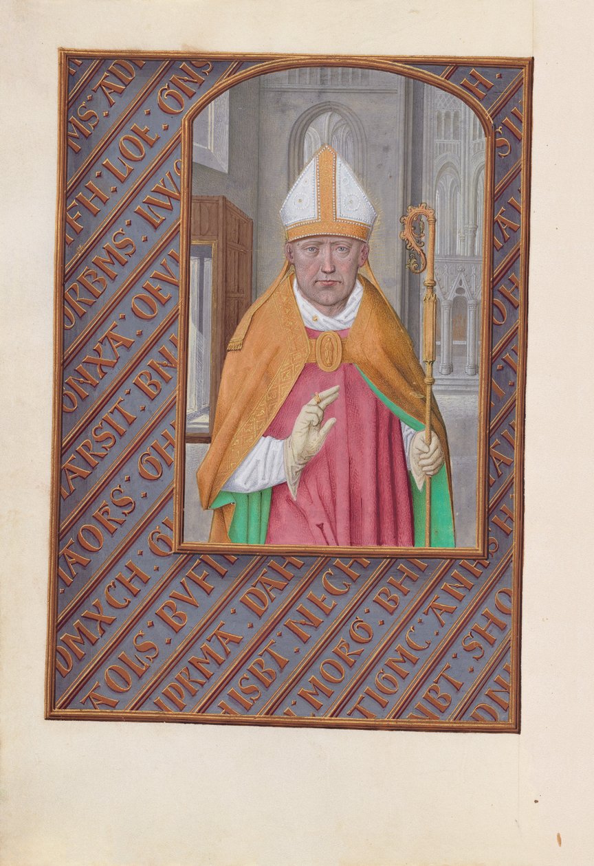 西班牙天主教女王伊莎贝拉的小时：  Fol.183v，圣尼古拉斯 作者 马克西米利安第一本祈祷书的硕士