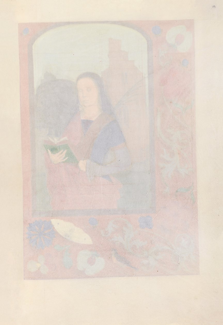 西班牙天主教皇后伊莎贝拉女王的时间： 191r，c。 1500。 作者 马克西米利安第一本祈祷书的硕士