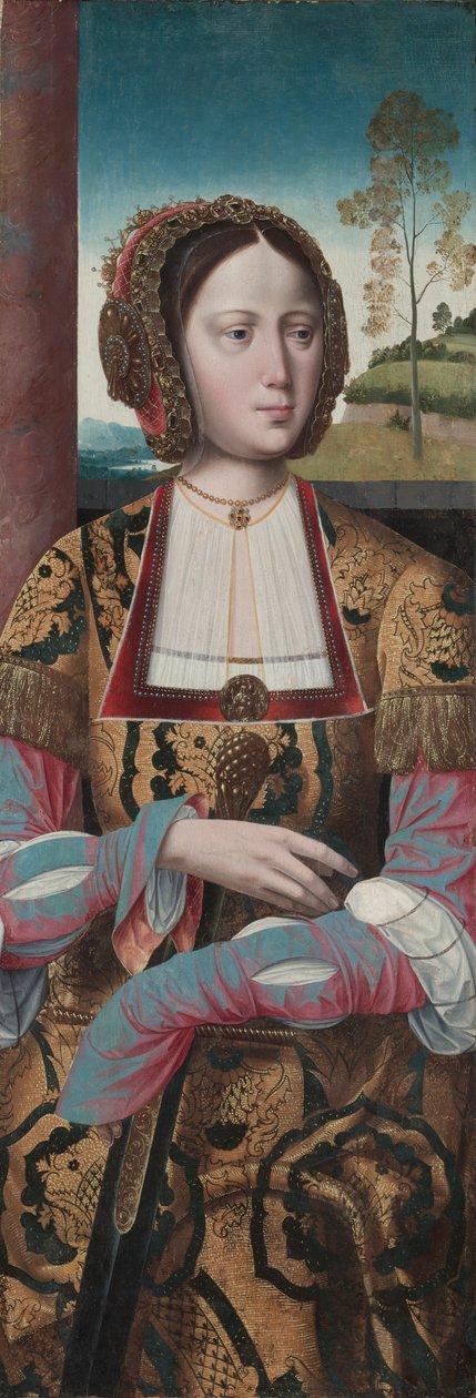 圣凯瑟琳，约 1520 年（木板上的蛋彩画） 作者 圣血大师