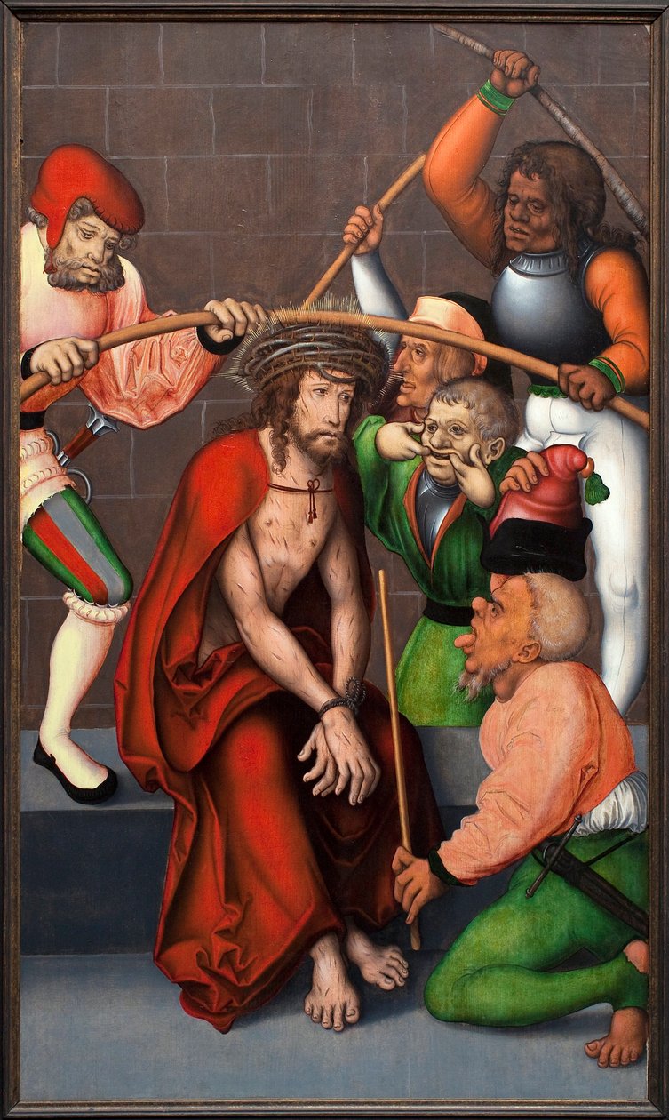荆棘王冠普夫洛克（德国）祭坛画大师的作品，木板油画，约 1520 年。根特美术博物馆（比利时）。 作者 Pflock 祭坛大师