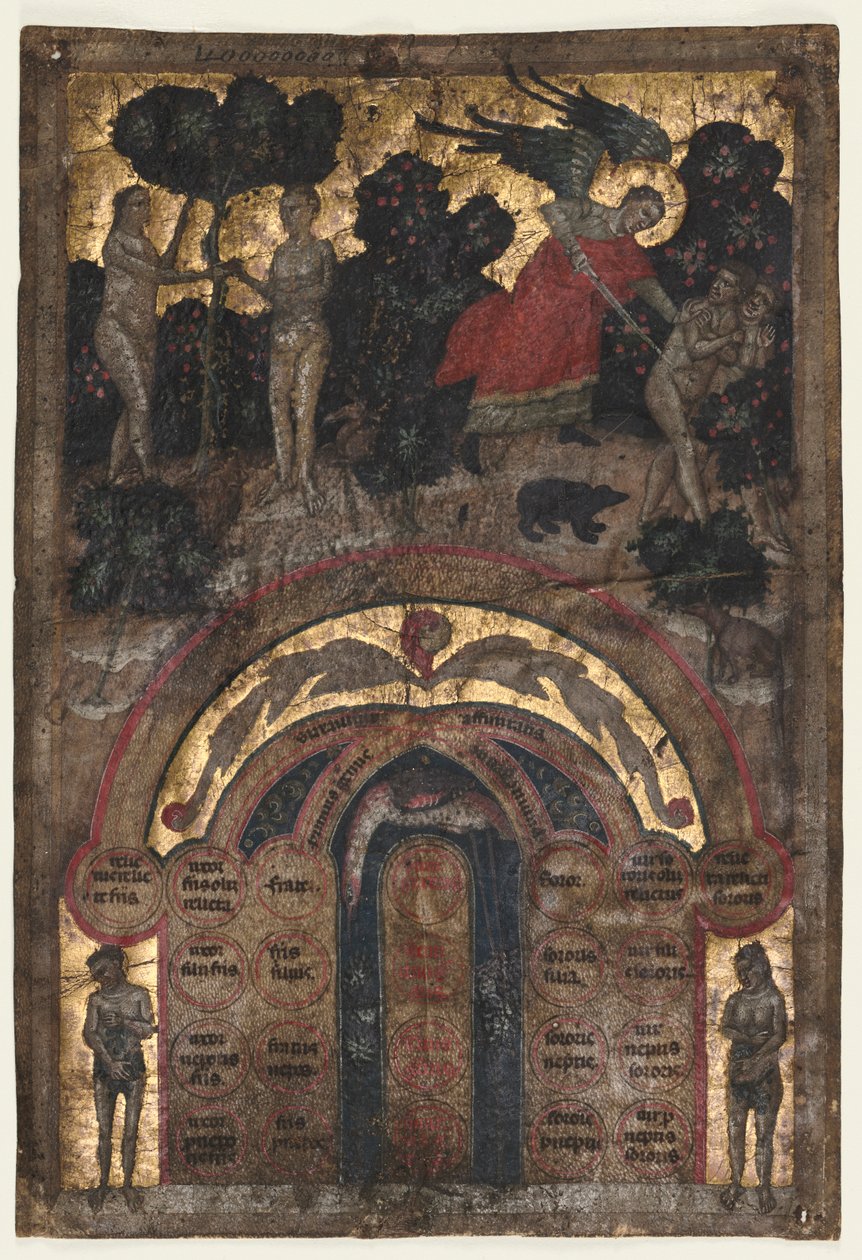 约翰内斯-安德烈亚（Johannes Andrea）"Lectura super arboris consanguinitatis et affinitatis "一卷中的一页：亲缘关系表 作者 1328年注册大师