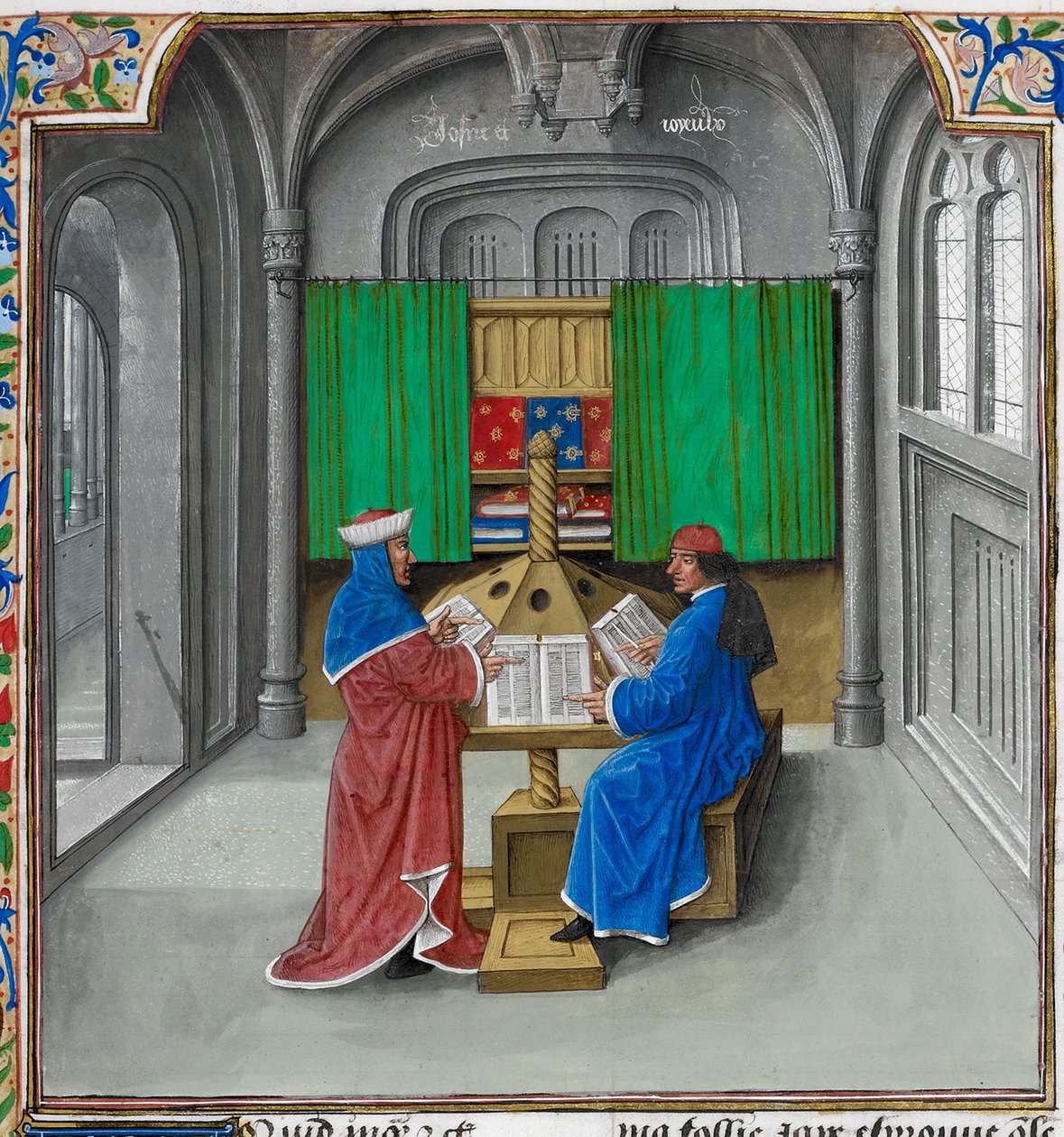 薄伽丘和彼特拉克 来自：乔瓦尼-薄伽丘的De casibus virorum illustrium作品 作者 白色铭文大师