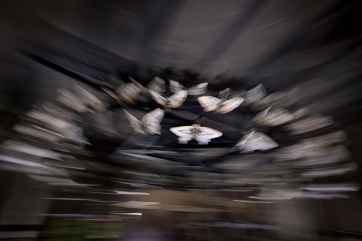 魔灯，2010 年（钢架、穿孔铝板、膨胀树脂、LED 灯、电机） 作者 马特·科利肖