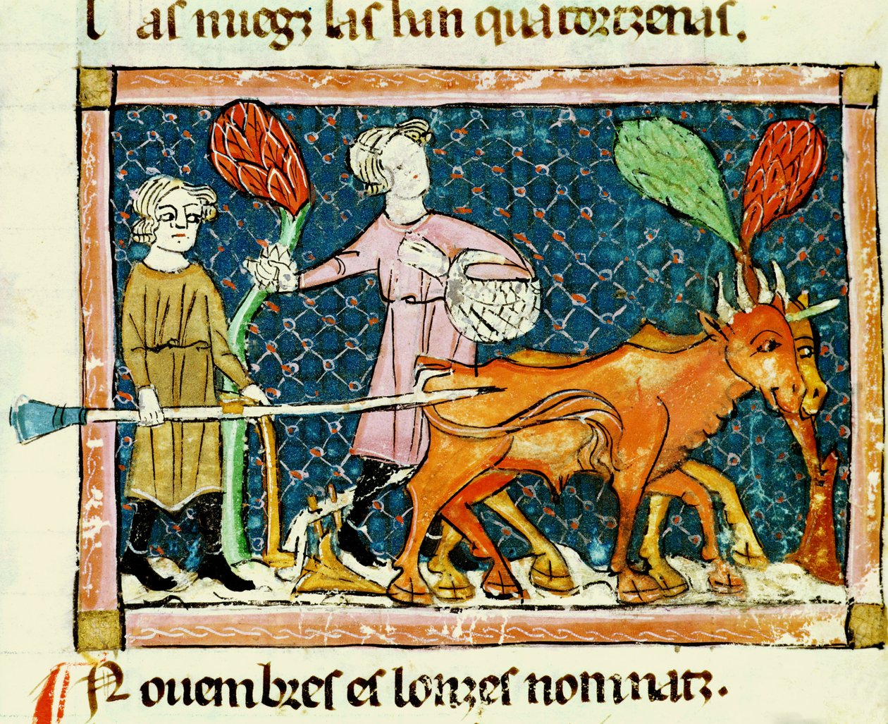 Fol.59r十月：耕作 作者 Matfre Ermengaut