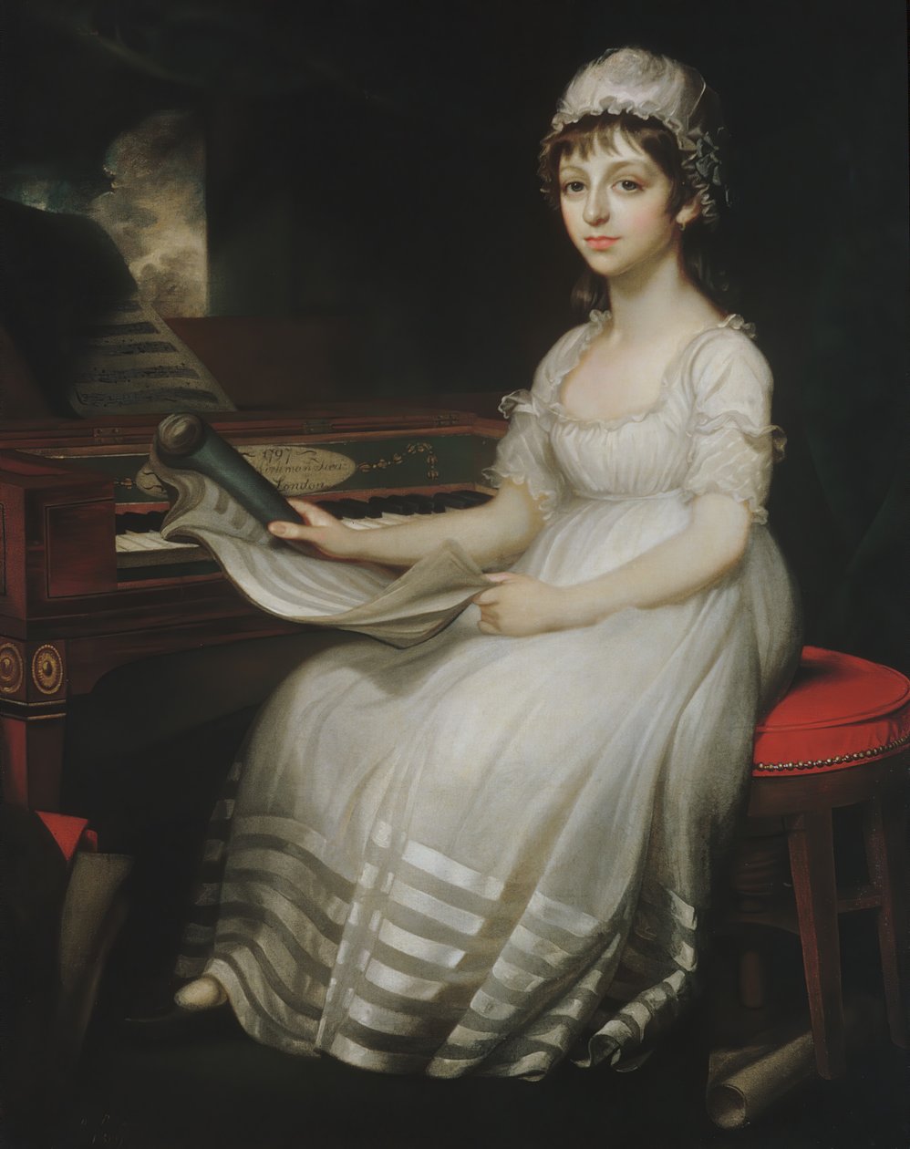 一个年轻女子的画像，1801年。 作者 马瑟·布朗