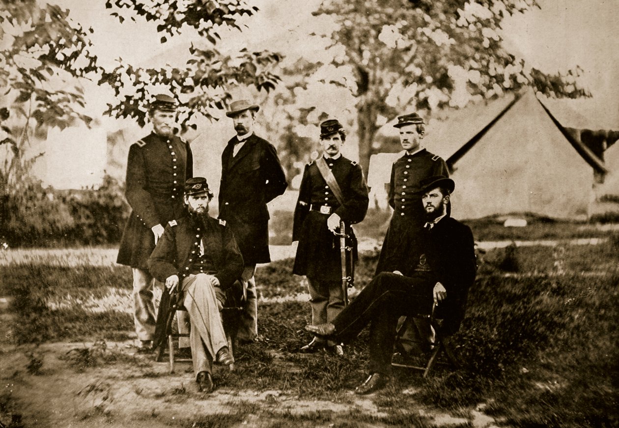 一群未知的联邦官员，1861-65 作者 马修·布雷迪