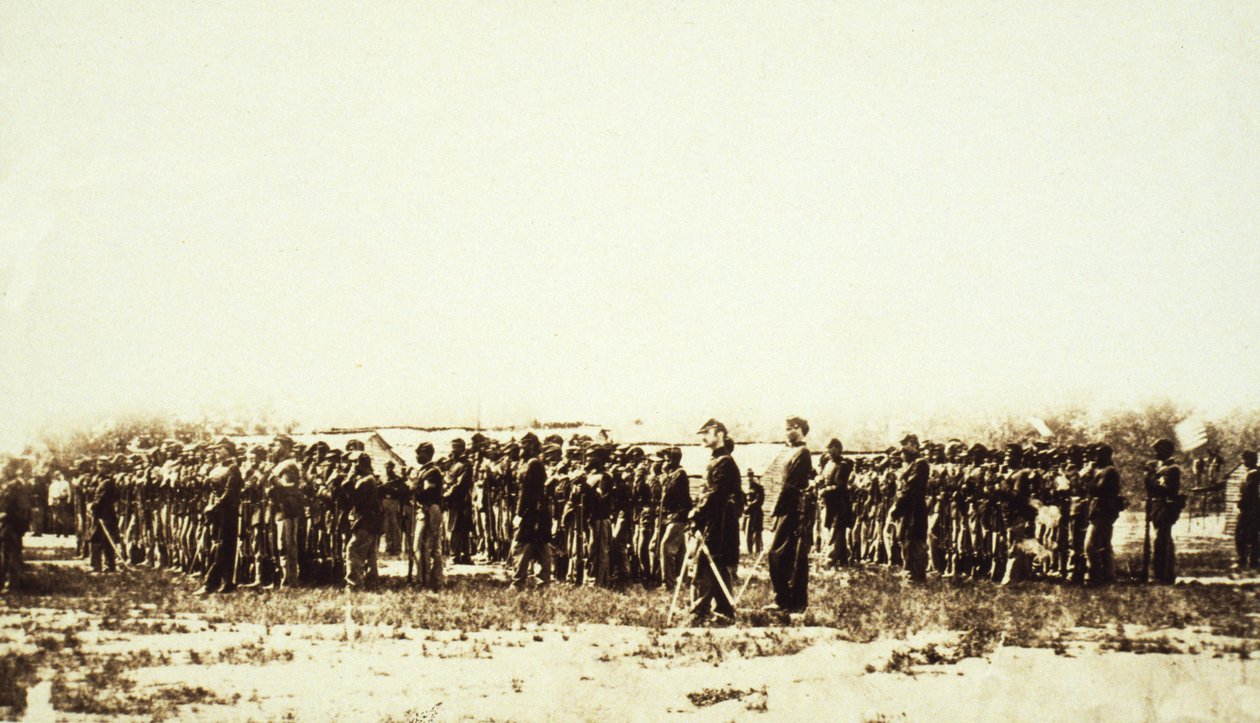 第一美国彩色步兵，酒吧。 c.1860s（棕褐色照片） 作者 马修·布雷迪